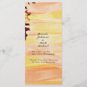 Herbstliche Blätter Orangelber Swirl Hochzeit Menükarte (Rückseite)