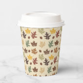 Herbstliche Blätter reiche Farben der Cream Brown Pappbecher (Links)