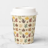 Herbstliche Blätter reiche Farben der Cream Brown Pappbecher (Rückseite)