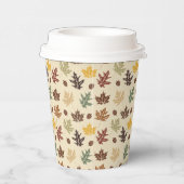 Herbstliche Blätter reiche Farben der Cream Brown Pappbecher (Rechts)