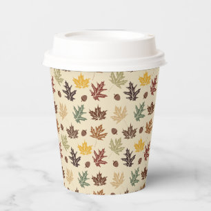 Herbstliche Blätter reiche Farben der Cream Brown Pappbecher