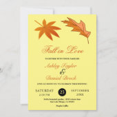 Herbstliche Blätter rustikale gelbe Fall Blumenhoc Einladung (Vorderseite)