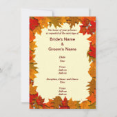 Herbstliche Blätter von gelben und orangefarbenen  Einladung (Vorderseite)