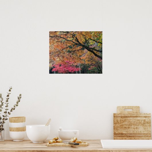 Herbstliche Blattfarben Botanisch Poster (Küche)