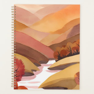 Herbstliche Bleibe Wasserfarbenlandschaft des He Planer