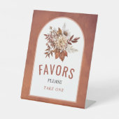 Herbstliche Blume, Blätter Terrakotta Gastgeschenk Sockelschild (Vorderseite)