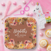 Herbstliche Blume Brautparty Terracotta Pappteller (Party)