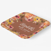 Herbstliche Blume Brautparty Terracotta Pappteller (Gewinkelt)