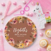 Herbstliche Blume Brautparty Terracotta Pappteller (Party)