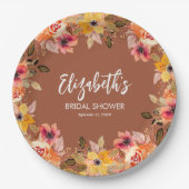 Herbstliche Blume Brautparty Terracotta Pappteller (Vorderseite)