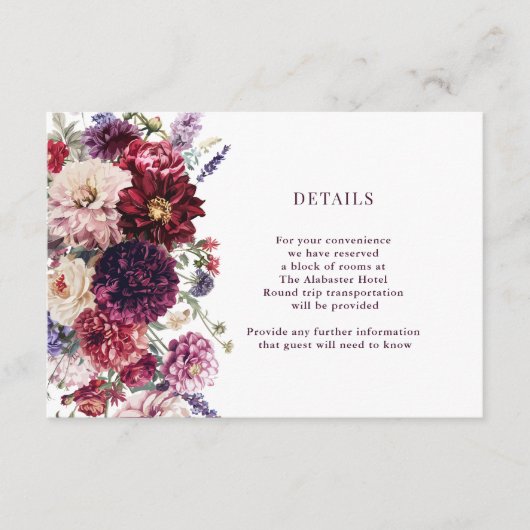 Herbstliche Blume Dahlia-Bündelung Details Umriss Begleitkarte (Vorderseite)