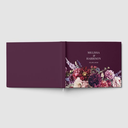 Herbstliche Blume Dahlia Dark Gästebuch (Voll)