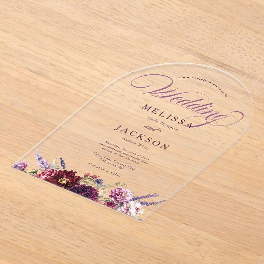 Herbstliche Blume Dahlia Hochzeit Einladung (Ablage )