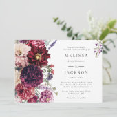 Herbstliche Blume Dahlia Hochzeit Einladung (Stehend Vorderseite)