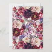 Herbstliche Blume Dahlia Hochzeit Einladung Black (Rückseite)