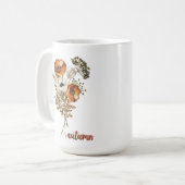 Herbstliche Blume fallen Bouquet Aquarell Blumenge Kaffeetasse (Vorderseite Links)