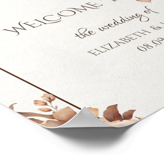 Herbstliche Blume Frame Poster (Ecke)