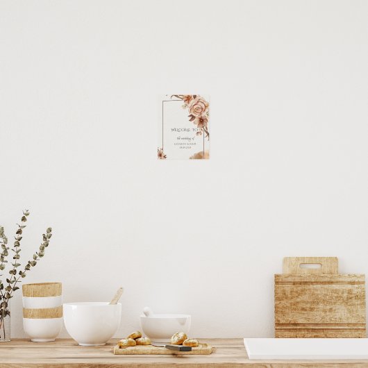 Herbstliche Blume Frame Poster (Küche)