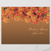 Herbstliche Blume: Gedecktes Hochzeitsprogramm (Vorderseite)