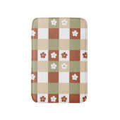 Herbstliche Blume Gingham Karo Pattern Badematte (Vorderseite Vertikal)