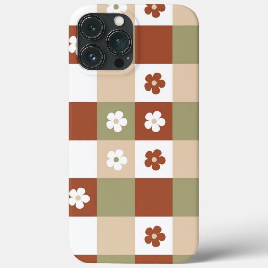 Herbstliche Blume Gingham Karo Pattern Case-Mate iPhone Hülle (Rückseite)