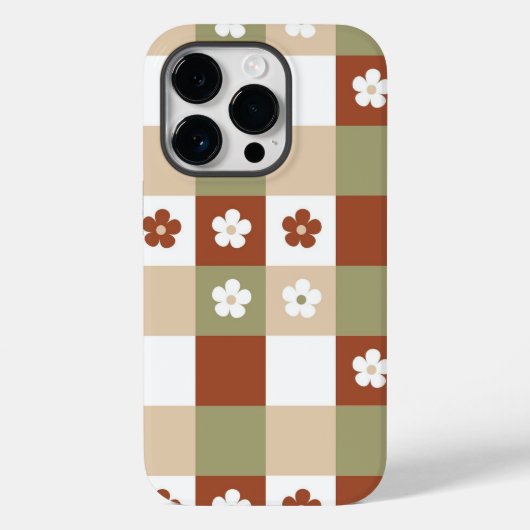 Herbstliche Blume Gingham Karo Pattern Case-Mate iPhone Hülle (Rückseite)