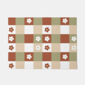 Herbstliche Blume Gingham Karo Pattern Fußmatte (Vorderseite)