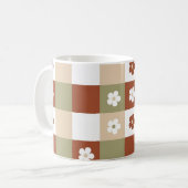 Herbstliche Blume Gingham Karo Pattern Kaffeetasse (Vorderseite Links)