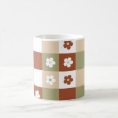Herbstliche Blume Gingham Karo Pattern Kaffeetasse (Mittel)