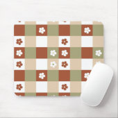 Herbstliche Blume Gingham Karo Pattern Mousepad (Mit Mouse)
