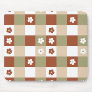 Herbstliche Blume Gingham Karo Pattern Mousepad