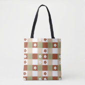 Herbstliche Blume Gingham Karo Pattern Tasche (Vorderseite)