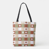 Herbstliche Blume Gingham Karo Pattern Tasche (Rückseite)
