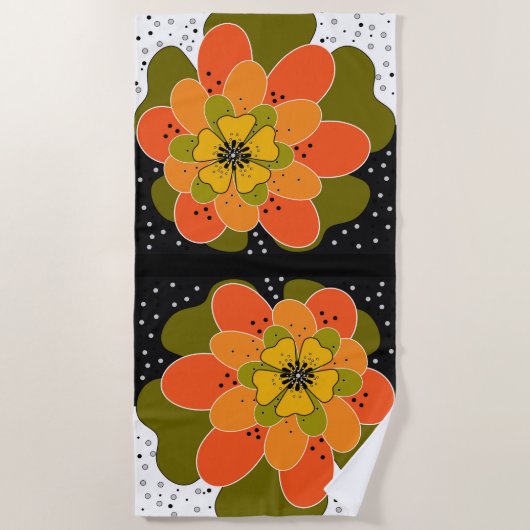 Herbstliche Blume, Herbst, Blume, Illustration Strandtuch (Vorderseite)