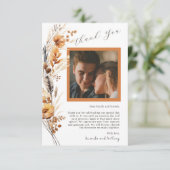 Herbstliche Blume Hochzeit Dankeschön-Karte Dankeskarte (Stehend Vorderseite)