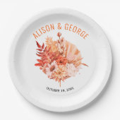 Herbstliche Blume, Hochzeit im Herbst aus Palmblät Pappteller (Vorderseite)