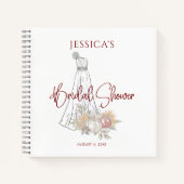 Herbstliche Blume Hochzeitskleid Brautparty Gast Notizblock (Vorderseite)