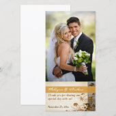 Herbstliche Blume, IMITATE Holzhochzeitkarte 2 Dankeskarte (Vorne/Hinten)