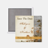 Herbstliche Blume, IMITATE Wood speichern das Datu Magnet (Vorderseite/Rückseite)