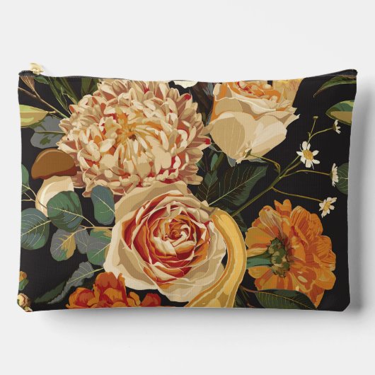 Herbstliche Blume, Kräuter und Pilze Illustration. Zubehörtasche (Vorderseite)