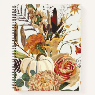 Herbstliche Blume, Kräuter und Pilze. Notizblock