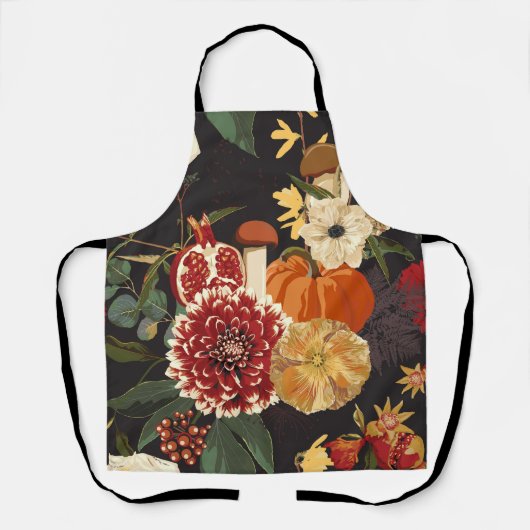 Herbstliche Blume, Kräuter und Pilze. Schürze (Vorderseite)