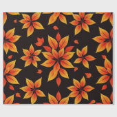 Herbstliche Blume kühne Herbstfarben Geschenkpapier (Flach)