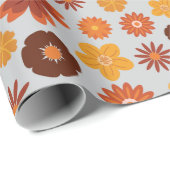 Herbstliche Blume leicht grau nahtloser Fall Geschenkpapier (Rolleneckpunkt)