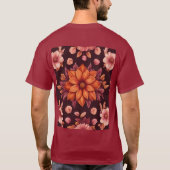 Herbstliche Blume Maroon T - Shirt (Rückseite)