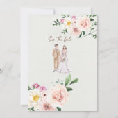 Herbstliche Blume mit Aquarellfarben und Hochzeit  Einladung (Rückseite)