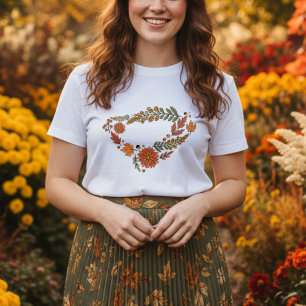Herbstliche Blume mit Herbstlauben T-Shirt