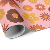 Herbstliche Blume nahtlose Pinky Fall Geburtstage Geschenkpapier (Rolleneckpunkt)