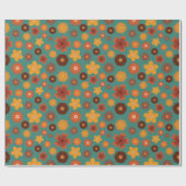 Herbstliche Blume Nahtlose rustikale Geburtstagsfe Geschenkpapier (Flach)