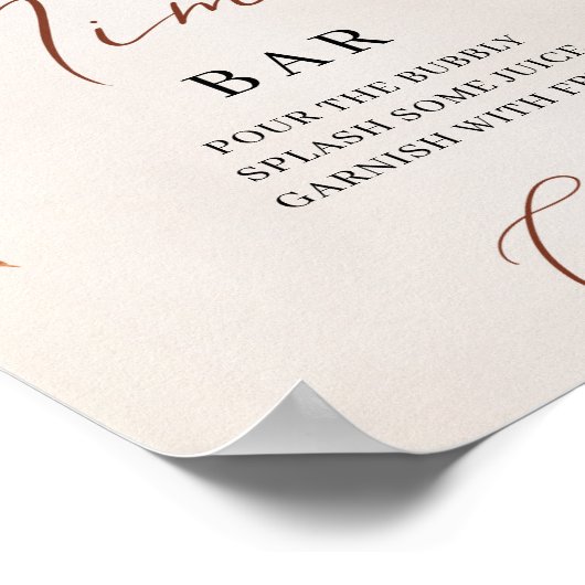 Herbstliche Blume Orange Marigold Mimosa Bar Sign Poster (Ecke)